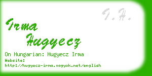 irma hugyecz business card